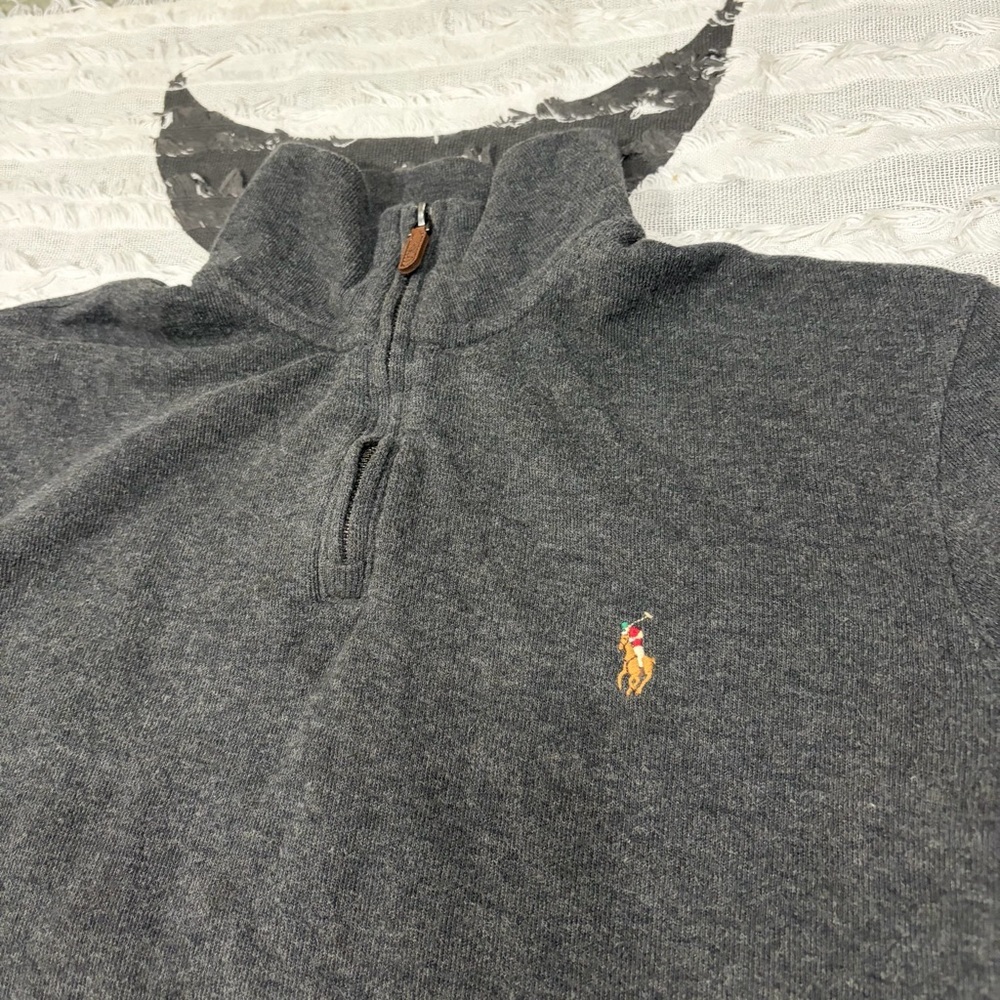 Polo Ralph Lauren Sweater Men Quarter Zip Pullover Estate Rib Sz M Casual Preppy - Picture 4 of 11